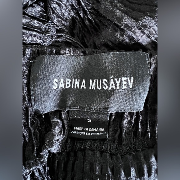 SABINA Musayev Revolve Anthro black textured open weave midi dress size small - Picture 10 of 13